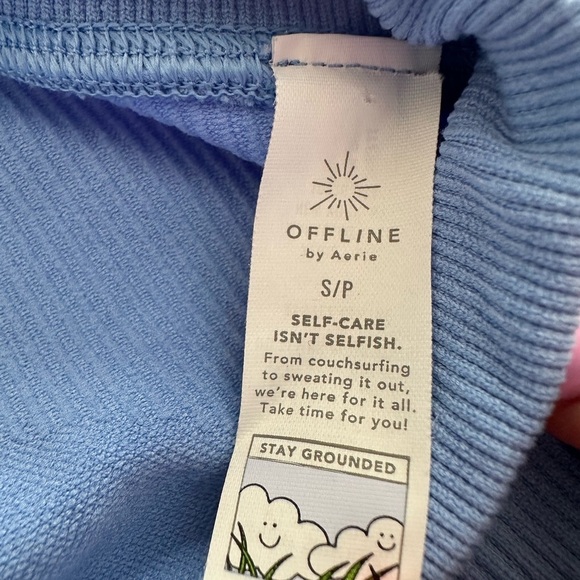 Offline by Aerie Women Athletic Seamless High Rise Mesh Shortie Shorts Blue Sm - Picture 5 of 5